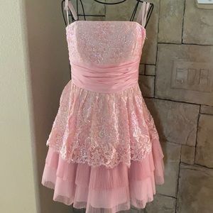 Betsey Johnson size 4 pink sequin cocktail dress